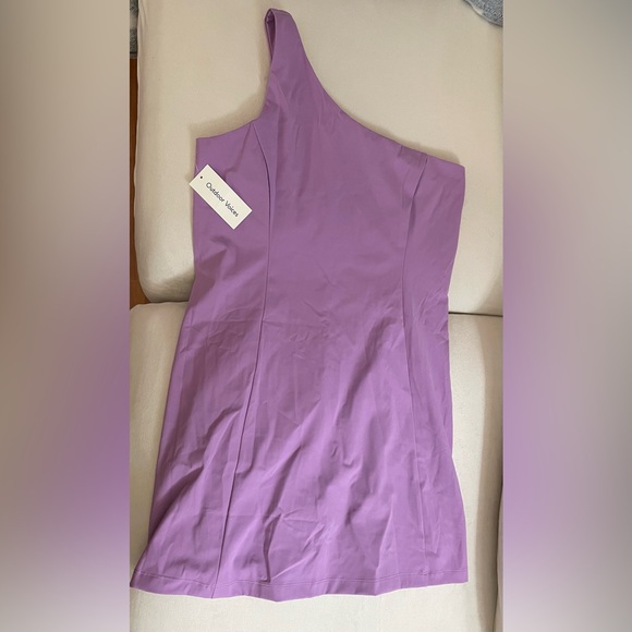 NWT Outdoor Voices SOLD OUT One Shoulder Dress Built in Shorts Lavender Size L - Picture 6 of 13